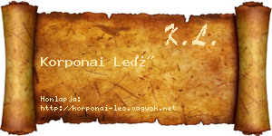 Korponai Leó névjegykártya